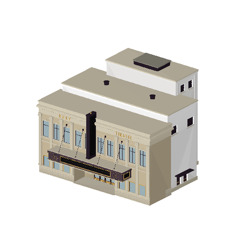 Low-poly Towers & Civic 3D model: Realistic Theatre 01