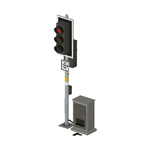 Low-poly Street Furniture 3D model: Realistic Traffic Light 01