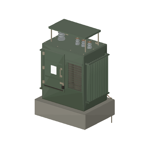 Low-poly Street Furniture 3D model: Realistic Transformer Box 01