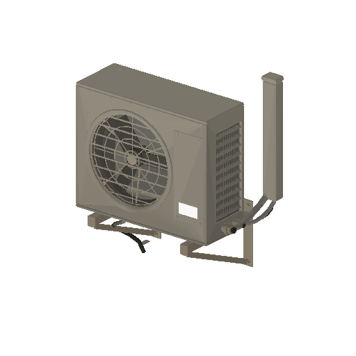 Low-poly Street Furniture 3D model: Realistic Wall Ac Unit 01