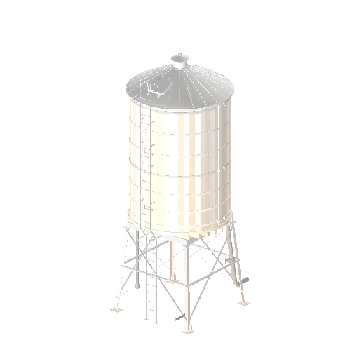 Low-poly Props 3D model: Realistic Water Tower 01