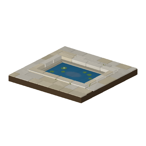 Low-poly Water 3D model: Reflecting Pool Tile