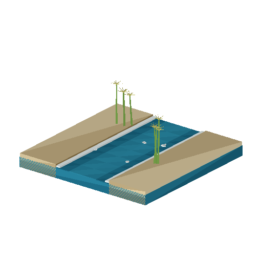 Low-poly Water 3D model: River Nile Tile