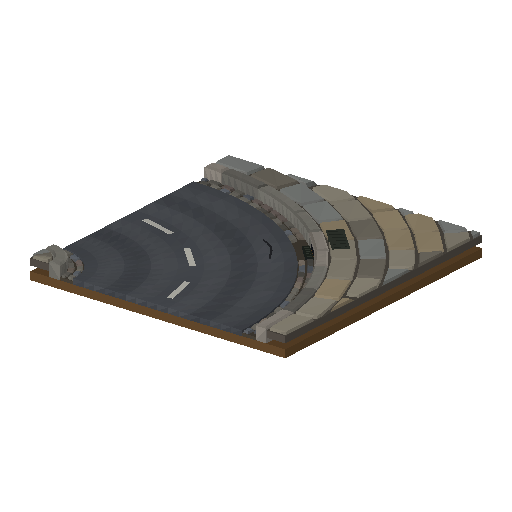 Low-poly Roads 3D model: Road Boulevard Corner 01