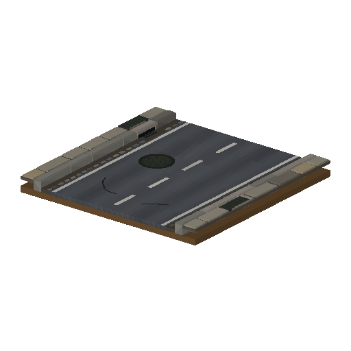 Low-poly Roads 3D model: Road Boulevard Straight 01