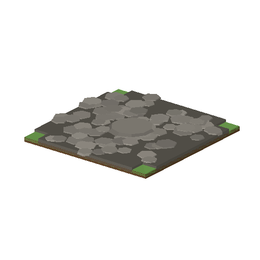 Low-poly Roads 3D model: Road Cobble Crossing 01