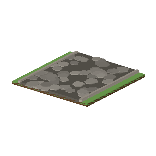 Low-poly Roads 3D model: Road Cobble Straight 01