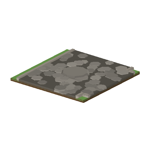 Low-poly Roads 3D model: Road Cobble Tee 01
