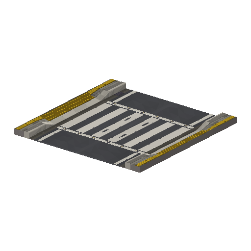 Low-poly Roads 3D model: Road Crossing with Dropped Kerbs