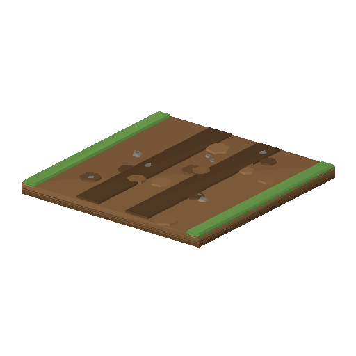 Low-poly Roads 3D model: Road Dirt Road 01
