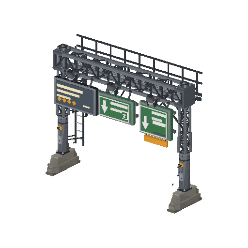 Low-poly Signage 3D model: Road Gantry 01