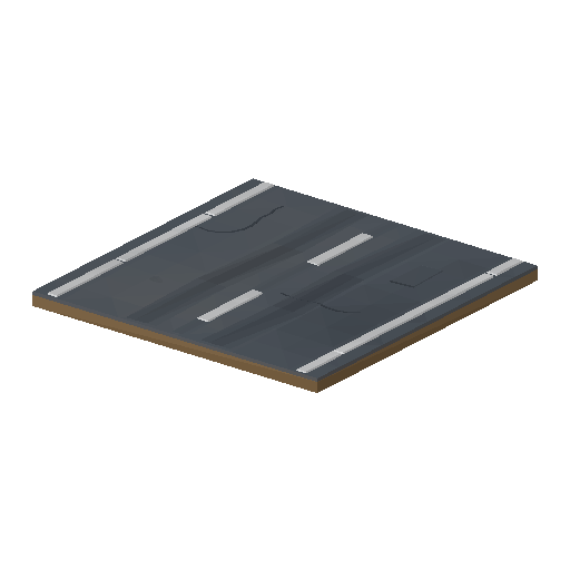 Low-poly Roads 3D model: Road Runway