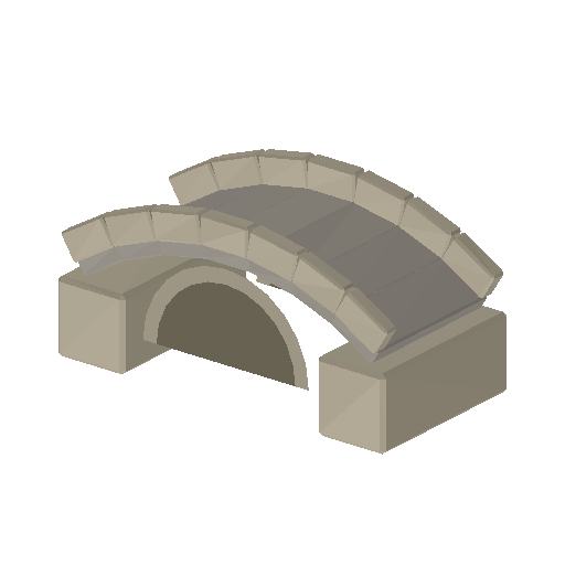 Low-poly Roads 3D model: Road Stone Footbridge 01