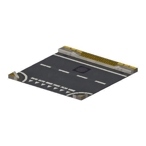 Low-poly Roads 3D model: Road T-Junction
