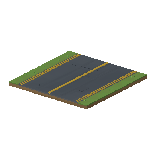 Low-poly Roads 3D model: Road Taxiway Straight