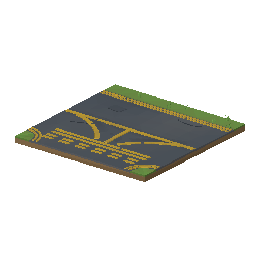 Low-poly Roads 3D model: Road Taxiway T