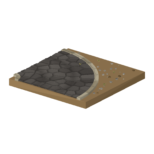 Low-poly Roads 3D model: Road Via Corner