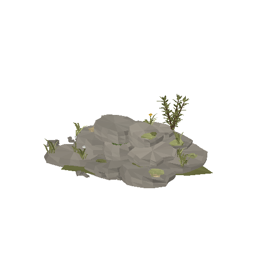 Low-poly Rocks 3D model: Rocky Outcrop