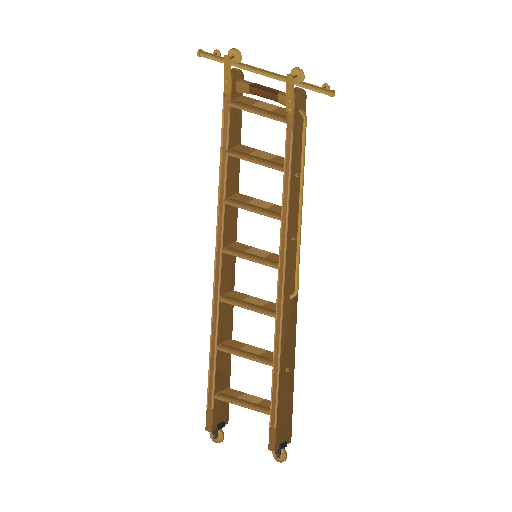 Low-poly Interiors 3D model: Rolling Ladder