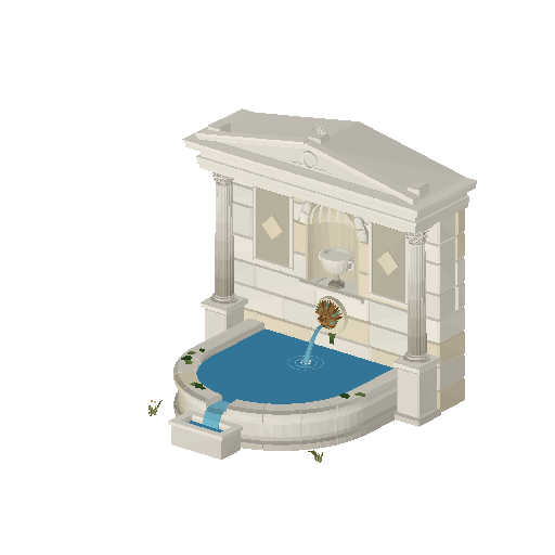 Low-poly Lot Structures 3D model: Roman Fountain