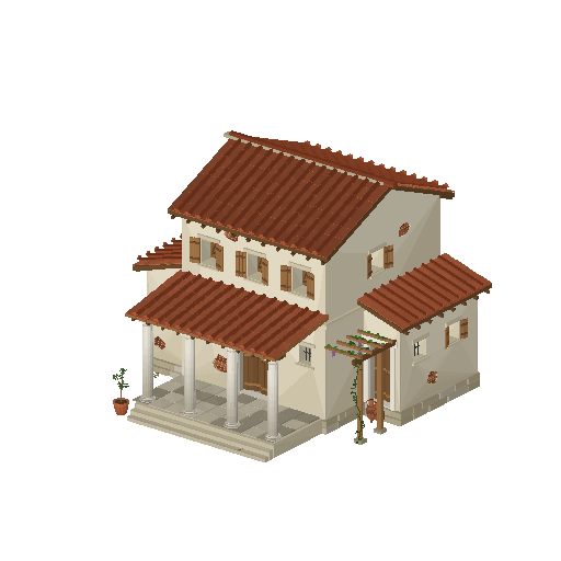 Low-poly Lot Structures 3D model: Roman Villa