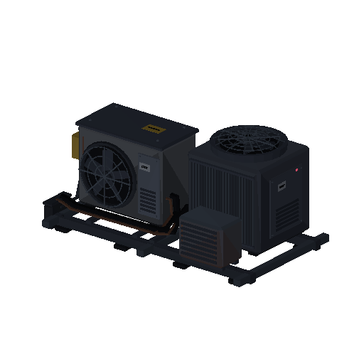Low-poly Props 3D model: Rooftop Ac Cluster
