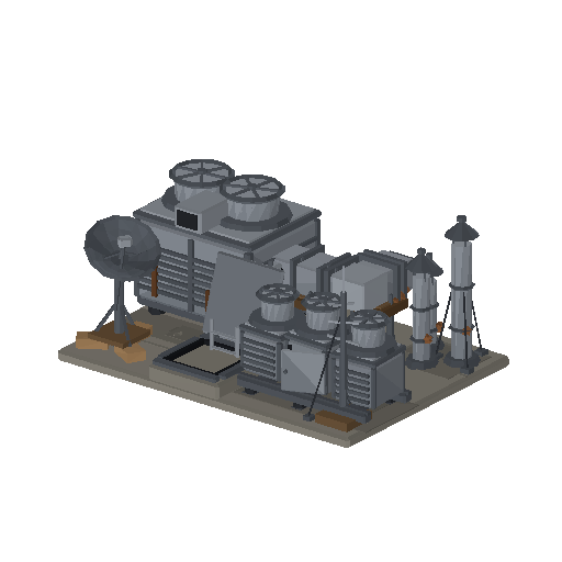 Low-poly City Signature 3D model: Rooftop Units 01
