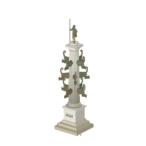 Low-poly Signage 3D model: Rostral Column