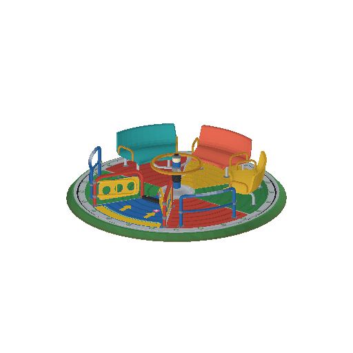 Low-poly Inclusive Play & Gaming 3D model: Wheelchair-Accessible Roundabout