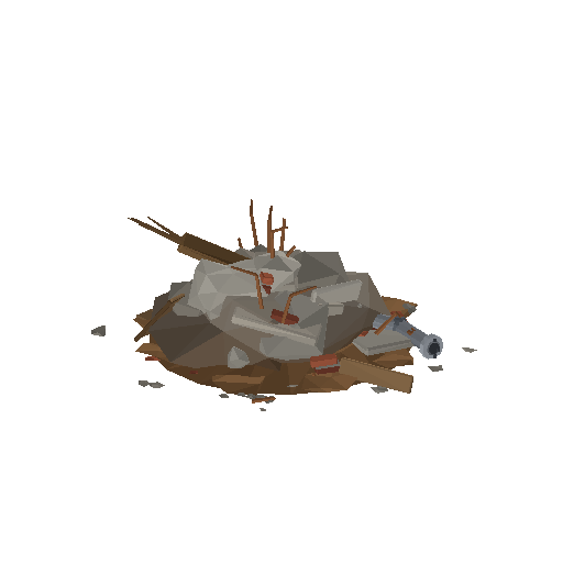 Low-poly Rocks 3D model: Rubble Pile 01