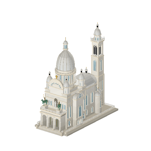 Low-poly Monuments 3D model: Sacre Coeur 01