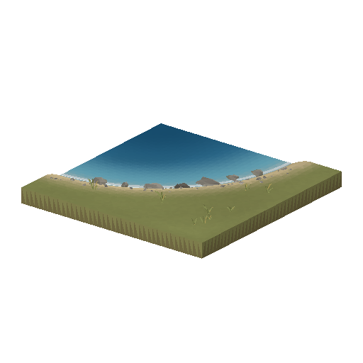 Low-poly Water 3D model: Shore Corner In Aegean