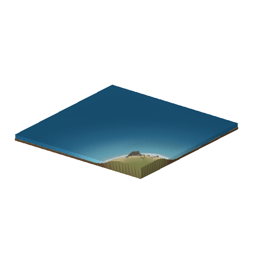 Low-poly Water 3D model: Shore Corner Out Aegean
