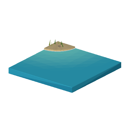 Low-poly Water 3D model: Shore Corner Out Oasis Tile