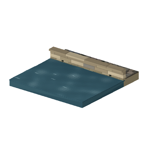Low-poly Water 3D model: Shore Straight 01