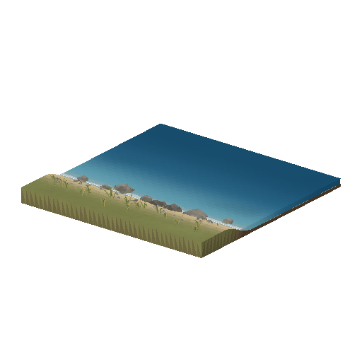 Low-poly Water 3D model: Shore Straight Aegean