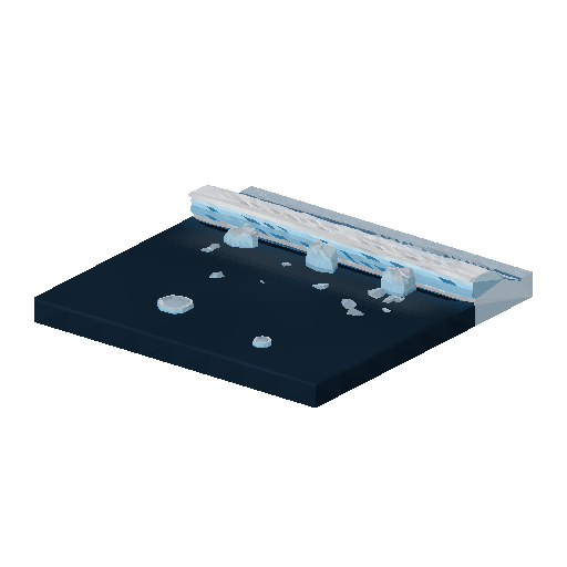 Low-poly Water 3D model: Shore Straight Ice Tile