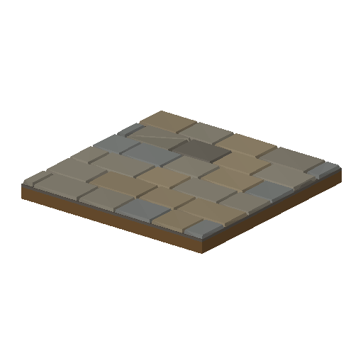 Low-poly Terrain 3D model: Sidewalk Trottoir 01