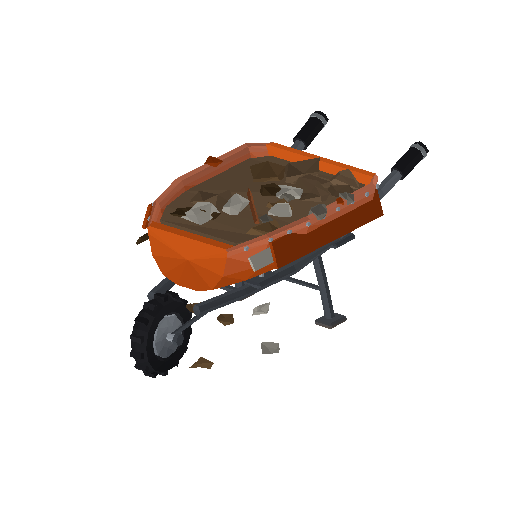 Low-poly Props 3D model: Site Wheelbarrow