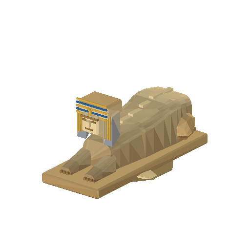 Low-poly Monuments 3D model: Sphinx Statue