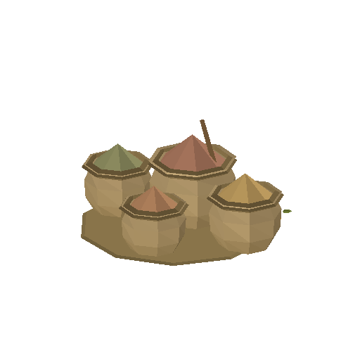 Low-poly Props 3D model: Spice Sacks