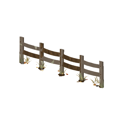 Low-poly Props 3D model: Split Rail Fence