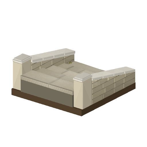 Low-poly Roads 3D model: Stone Stair Tile