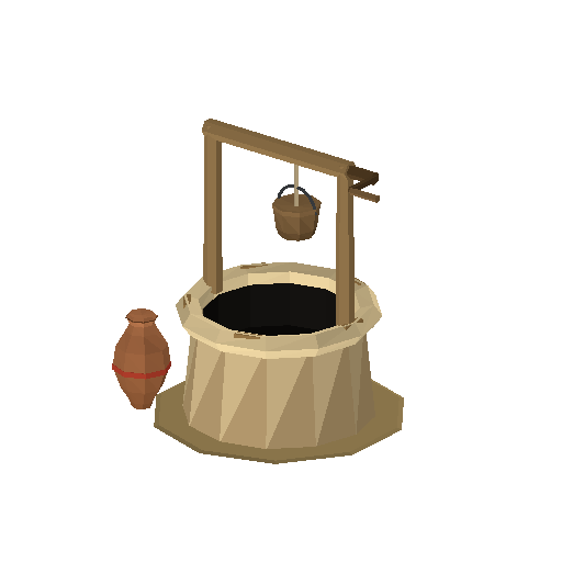 Low-poly Town & Market 3D model: Stone Well