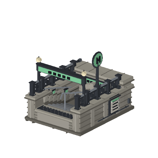 Low-poly City Signature 3D model: Subway Entrance 01