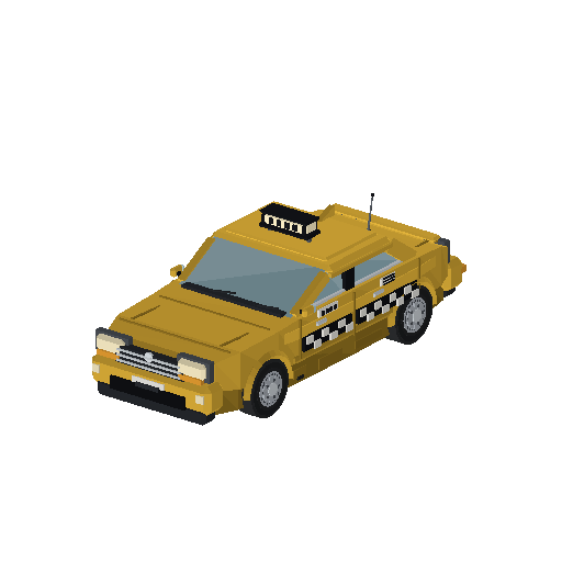 Low-poly Vehicles 3D model: Taxi 01