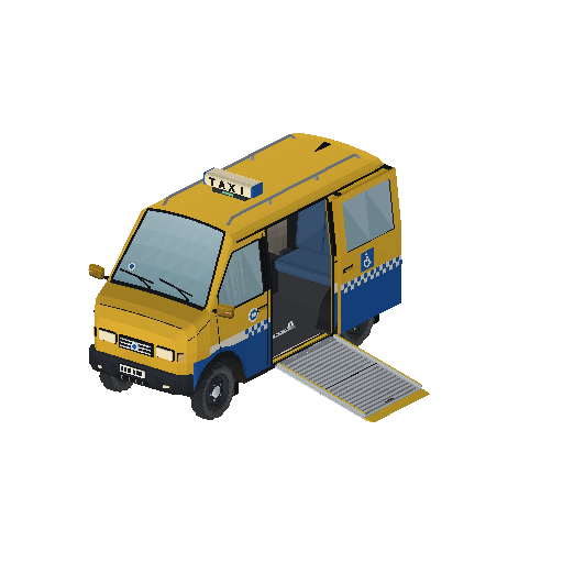 Low-poly Vehicles 3D model: Wheelchair-Accessible Taxi