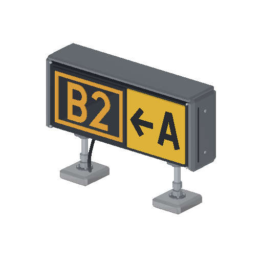 Low-poly Signage 3D model: Taxiway Loc Sign