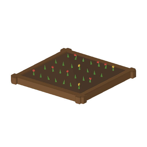 Low-poly Terrain 3D model: Terrain Garden Plot 01