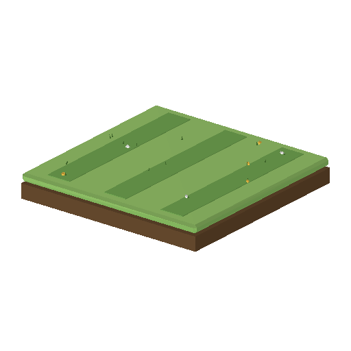 Low-poly Terrain 3D model: Terrain Village Green 01